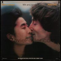 5z169 JOHN LENNON/YOKO ONO 33x33 music poster '84 cool close-up portrait for Milk and Honey!