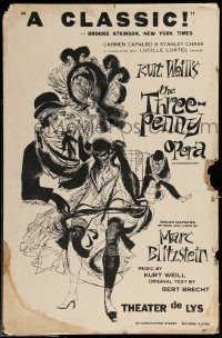 5z031 THREEPENNY OPERA 15x23 stage poster '54 cool Martin art, young Bea Arthur & Charlotte Rae!