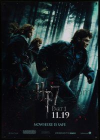 5z206 HARRY POTTER & THE DEATHLY HALLOWS PART 1 mylar 37x52 special '10 Radcliffe, Grint & Watson!