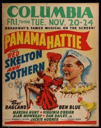 5z048 PANAMA HATTIE jumbo WC '42 art of laughing sailor Red Skelton & sexy dancer Ann Sothern!