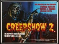 6a332 CREEPSHOW 2 British quad '87 Tom Savini, great Winters artwork of skeleton Creep in theater!
