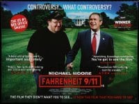 6a338 FAHRENHEIT 9/11 British quad '04 Michael Moore documentary about September 11, 2001!