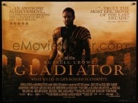 6a343 GLADIATOR DS British quad '00 Russell Crowe in Ancient Rome, directed by Ridley Scott!