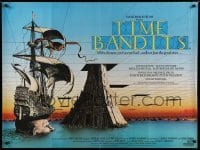 6a388 TIME BANDITS British quad '81 John Cleese, Sean Connery, art by director Terry Gilliam!