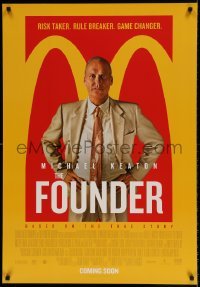 6a077 FOUNDER advance Canadian 1sh '17 great image of Keaton as McDonald's founder Ray Kroc!