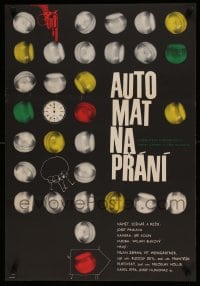 6a258 WISHING MACHINE Czech 22x32 '67 Josef Pinkava's Automat na Prani, sci-fi space fantasy!