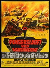 6a132 BATTLE OF THE BULGE Danish '66 Henry Fonda, Robert Shaw, cool Wenzel tank art!