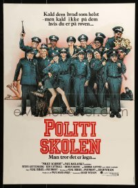 6a159 POLICE ACADEMY Danish '84 Steve Guttenberg, Kim Cattrall, Drew Struzan police artwork!