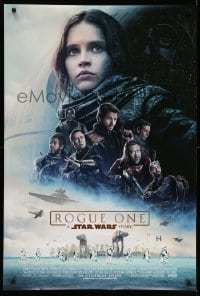 6a314 ROGUE ONE advance DS 1sh '16 A Star Wars Story, cast montage, rebel & imperial forces!