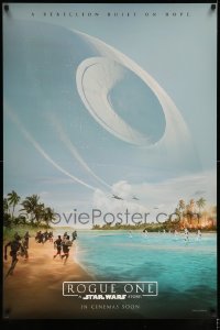 6a315 ROGUE ONE teaser DS 1sh '16 Star Wars, image of Death Star and battle!