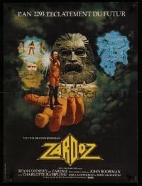 6a597 ZARDOZ French 23x31 '74 Sean Connery, directed by John Boorman, artwork by Ron Lesser!