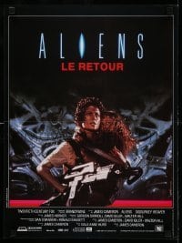 6a605 ALIENS French 15x21 '86 James Cameron, close up of Sigourney Weaver carrying Carrie Henn!