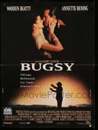 6a631 BUGSY French 16x21 '92 close-up of Warren Beatty embracing Annette Bening!