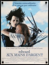 6a646 EDWARD SCISSORHANDS French 15x20 '90 Tim Burton classic, Johnny Depp & Winona Ryder!