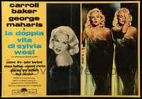 6a204 SYLVIA Italian 19x27 pbusta '65 completely different images of sexy Carroll Baker!