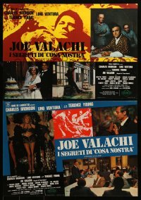 6a211 VALACHI PAPERS set of 2 Italian 19x26 pbustas '72 Terence Young, mobster Charles Bronson!