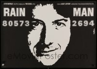 6a964 RAIN MAN Polish 26x37 '90 Erol art of autistic Dustin Hoffman, directed by Barry Levinson!