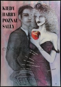6a991 WHEN HARRY MET SALLY Polish 27x38 '89 bizarre different art of Billy Crystal & Meg Ryan!