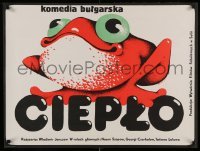 6a855 CENTRAL WARMTH Polish 23x30 '79 great art of colorful frog by Danka!
