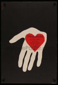 6a873 PENGUIN Polish 23x33 '65 really cool Marek Freudenreich art of heart on hand!
