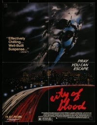 6b711 CITY OF BLOOD 17x22 video poster '87 South African horror, pray you can escape!