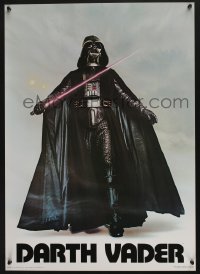 6b816 DARTH VADER 20x28 commercial poster '77 image of Sith Lord w/ lightsaber activated!