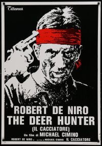 6b819 DEER HUNTER 28x40 Italian commercial poster '80s Robert De Niro, Russian roulette!