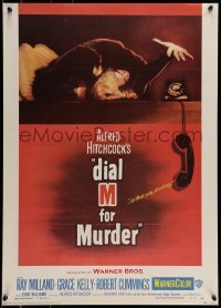 6b821 DIAL M FOR MURDER 20x28 commercial poster '87 Hitchcock, cool art from the poster!