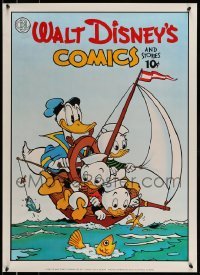 6b824 DONALD DUCK 24x33 commercial poster '86 artwork of The Duck throughout the years!