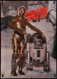 6b829 EMPIRE STRIKES BACK 20x28 commercial poster '80 droids C-3PO & R2-D2 on the ice planet Hoth!