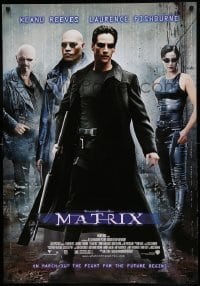6b863 MATRIX 27x39 French commercial poster '99 Keanu Reeves, Moss, Fishburne, Wachowskis!
