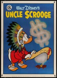 6b898 SCROOGE MCDUCK 24x33 commercial poster '86 Disney, as Native American Indian, smoke signal!