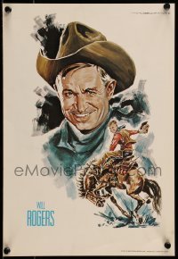 6b932 WILL ROGERS 2-sided 11x16 commercial poster '73 cool cowboy western art by Will Williams!