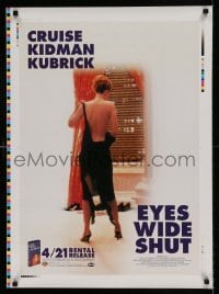 6b722 EYES WIDE SHUT printer's test 24x31 Japanese video poster '99 full-length image of Kidman!