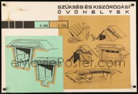 6b265 SZUKSEG ES KISZORODASI OVOHELYEK Hungarian 22x33 '66 types of bomb shelters, propaganda!