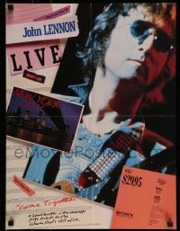 6b737 JOHN LENNON LIVE IN NEW YORK CITY 18x24 video poster '72 Concert Video, great image!