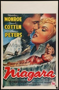 6b992 NIAGARA 14x21 Belgian REPRO poster '00s Marilyn Monroe on famous waterfall!