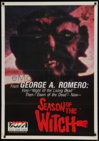 6b756 SEASON OF THE WITCH 28x40 video poster R86 George Romero, huge close up of monster!