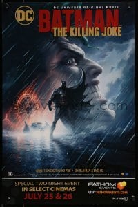 6b113 BATMAN: THE KILLING JOKE #690/1000 video/theatrical mini poster '16 Joker /Batman in rain!