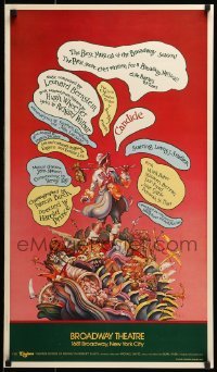 6b035 CANDIDE 19x33 stage poster '74 cool Doug Johnson art from Broadway musical!