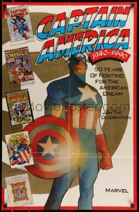 6b513 CAPTAIN AMERICA 22x34 special '90 great art of the Marvel superhero!