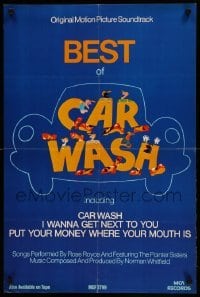 6b381 CAR WASH 20x30 music poster '76 Joel Schumacher, different art of cast around title!
