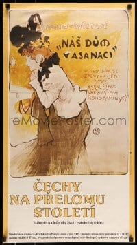 6b277 CECHY NA PRELOMU STOLETI 18x33 Czech museum/art exhibition '85 cool art from older poster!