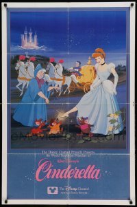 6b437 CINDERELLA tv poster '90s Disney cartoon classic, she's trying on the glass slipper!
