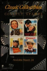 6b523 CLASSIC COLLECTIBLES COLLECT STAMPS 14x21 special '90 movie art stamps, John Wayne, more!