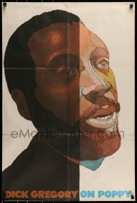 6b529 DICK GREGORY 24x36 special '69 close-up artwork of the activist by Milton Glaser!