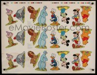 6b532 DISNEY CHARACTER MOBILES printer's test 24x31 special '80s images of Donald Duck and more!