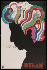 6b386 DYLAN 22x33 music poster '67 silhouette art of Bob by Milton Glaser!