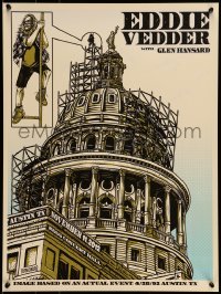 6b387 EDDIE VEDDER 18x24 music poster '12 art by Demones, comes with actual ticket!