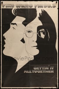 6b024 FIND WRNO FM 99.5 radio poster '70s art of Elvis Presley and John Lennon by Brad Olsen!